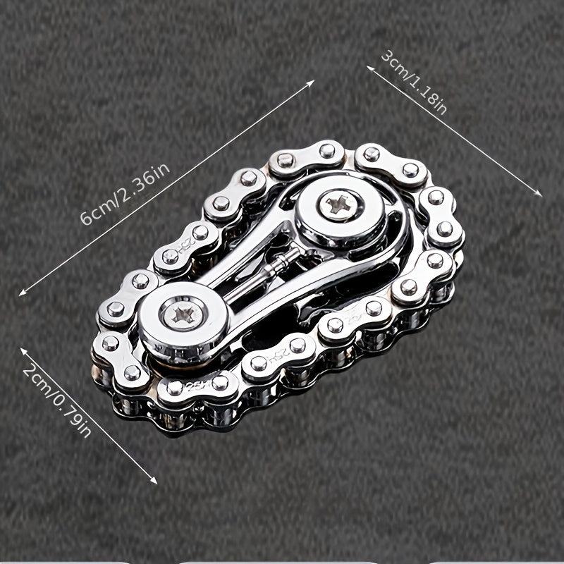 Metal Bike Chain Fidget Spinner for Adults Stress Relief Black Gold Silver Grey