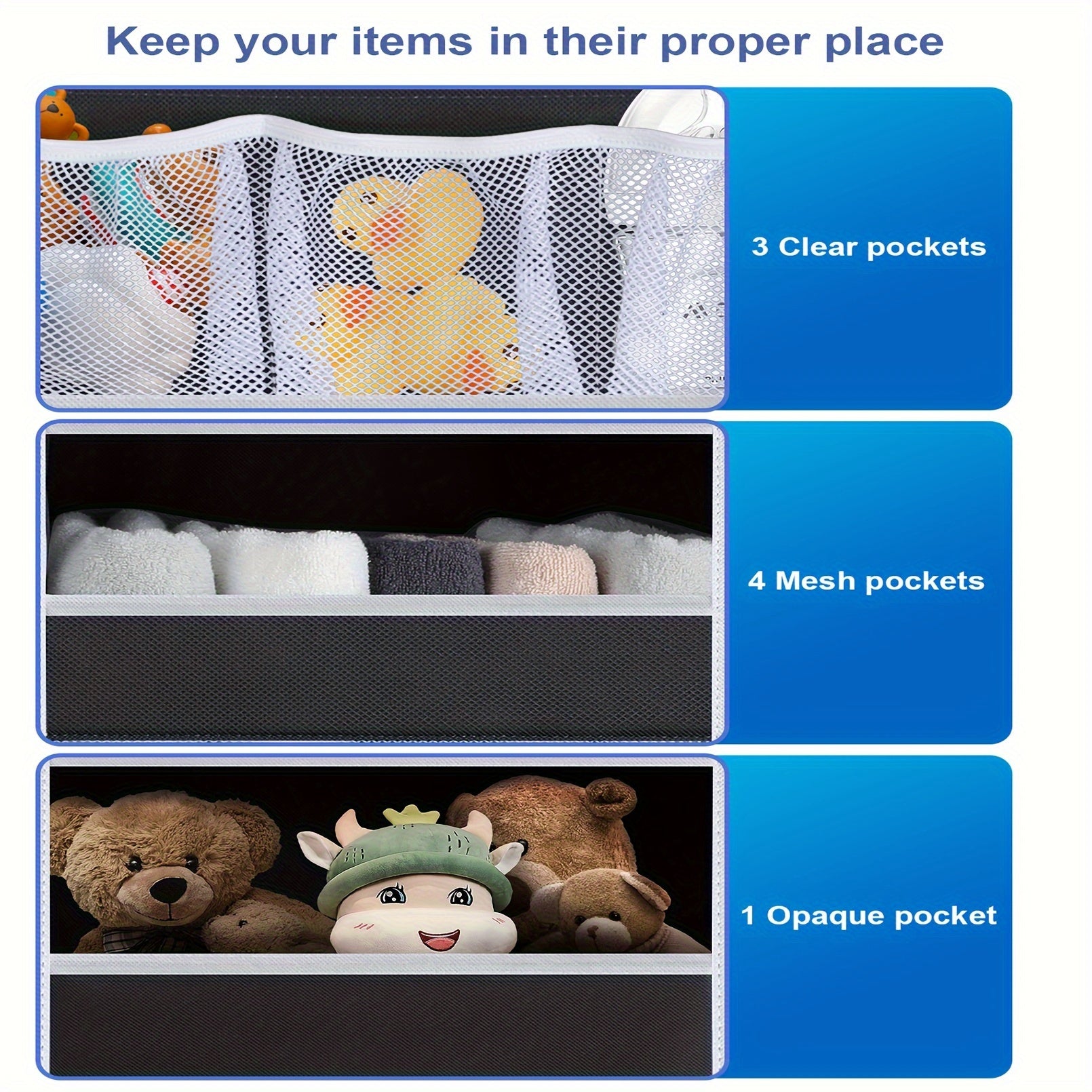 Black Halloween and Christmas Over-the-Door Organizer with 8 Large Pockets for Bathroom Bedroom Kitchen Dorm