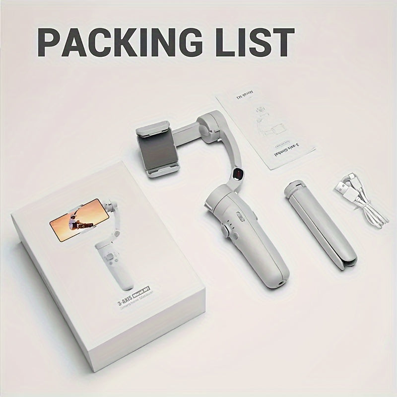 Wireless 3-Axis Smartphone Gimbal Stabilizer with Remote Control and USB Charging