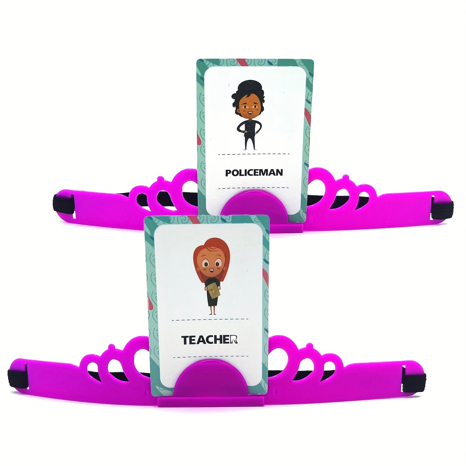 Family Guessing Card Game for Families Includes Headbands and 50 Durable Cards