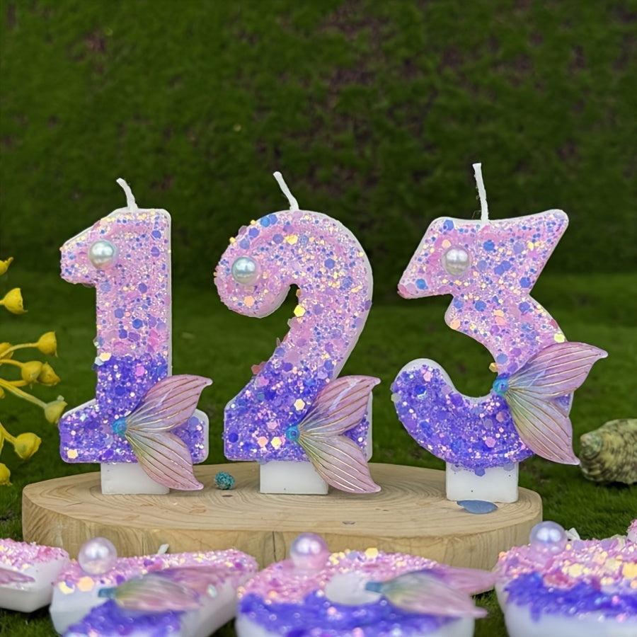 3D Glittering Number Birthday Candle for Cakes Celebrations 1 Piece