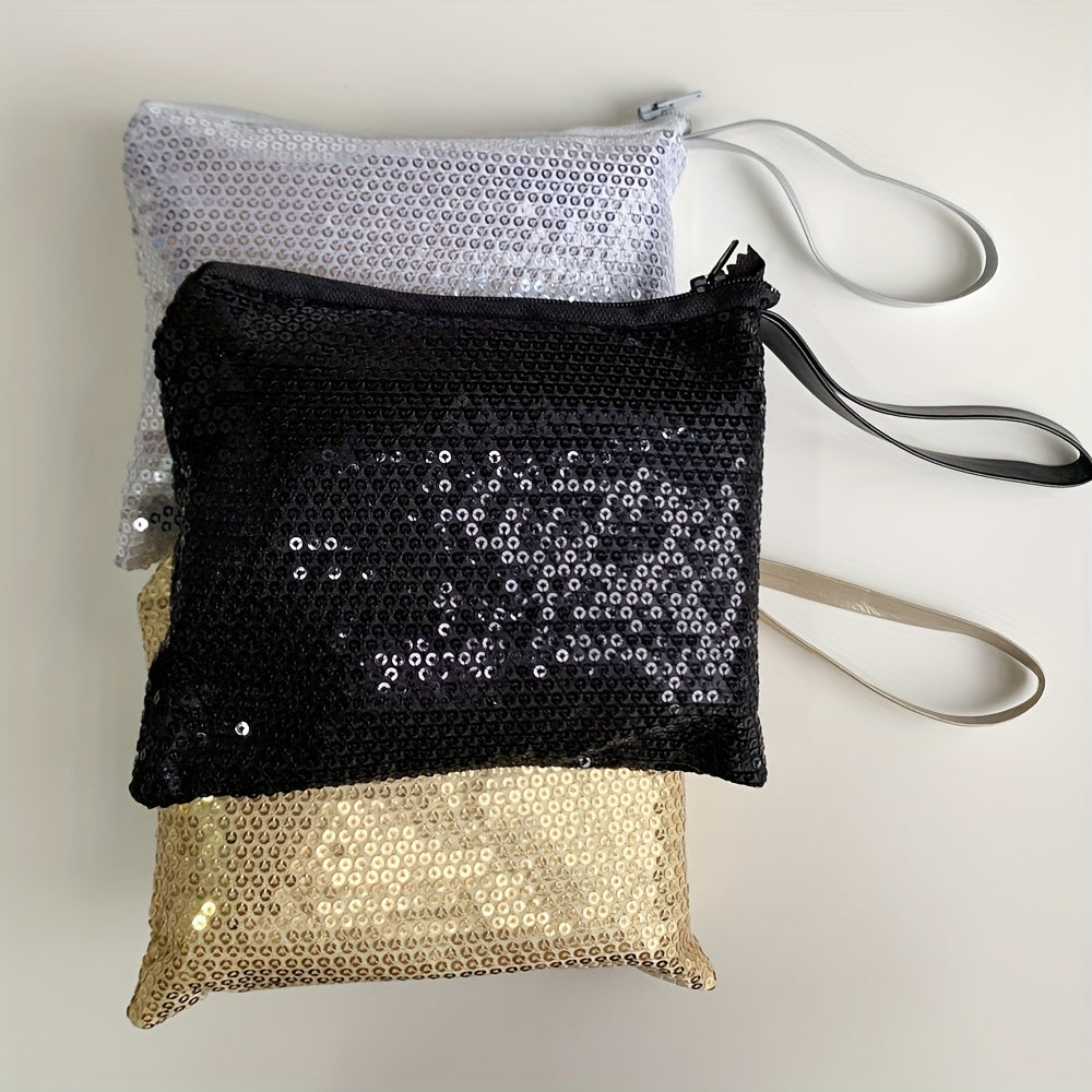 Women's Foldable Portable Travel Ballet Flat Shoes With Sequins and Pouch