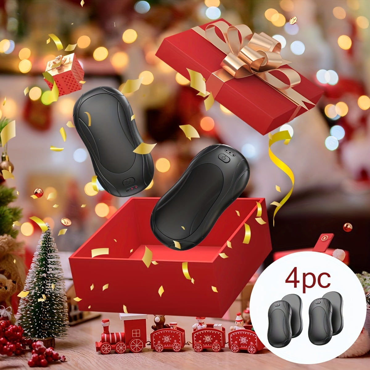 2-Pack Portable Hand Warmers Rechargeable USB Heating Pads with 3000mAh Battery