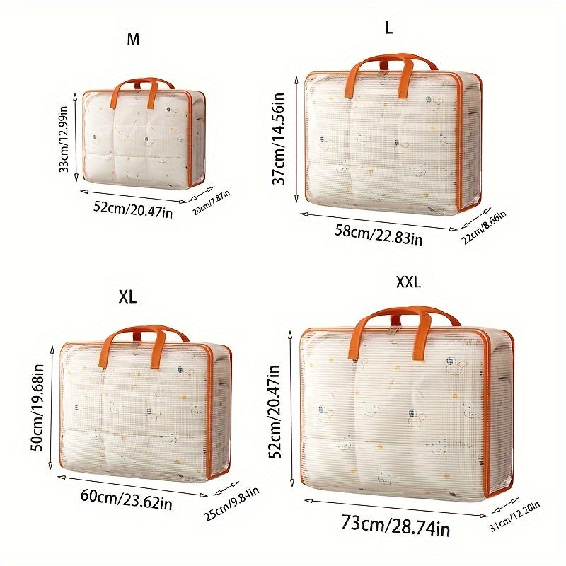 Large Capacity Foldable Storage Basket for Quilts and Seasonal Clothes with Thickened Handle