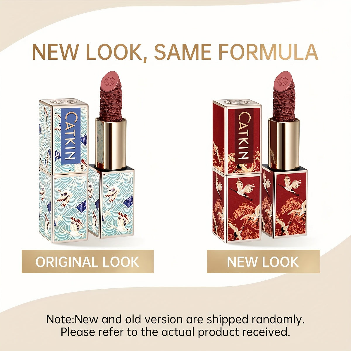 Red Carving Matte Lipstick Waterproof Long-Lasting Satin Finish for Smooth Red and Nude Lips