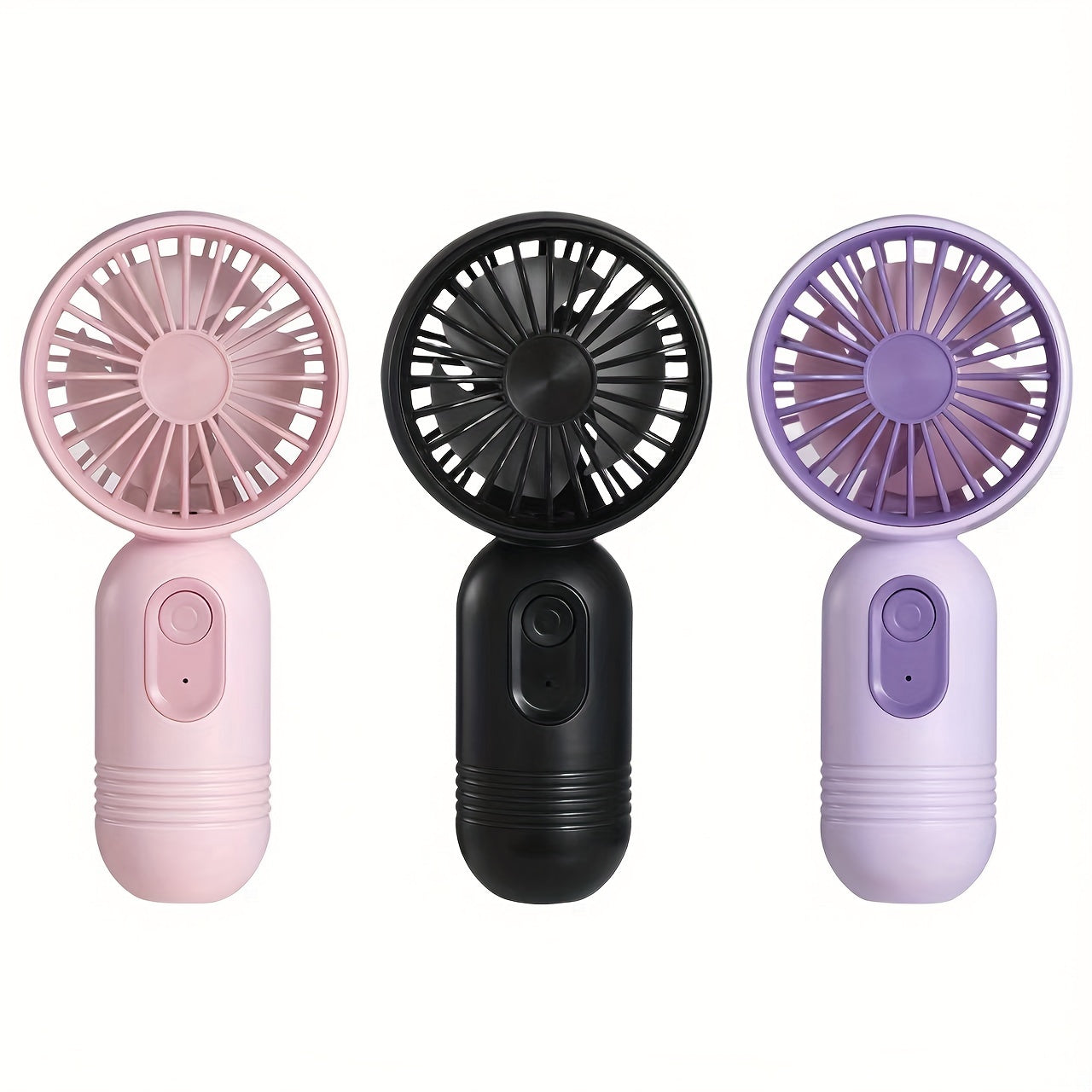 Mini Fan Set 3 Pack Portable Handheld Fans with Lanyards USB Rechargeable Adjustable Speeds