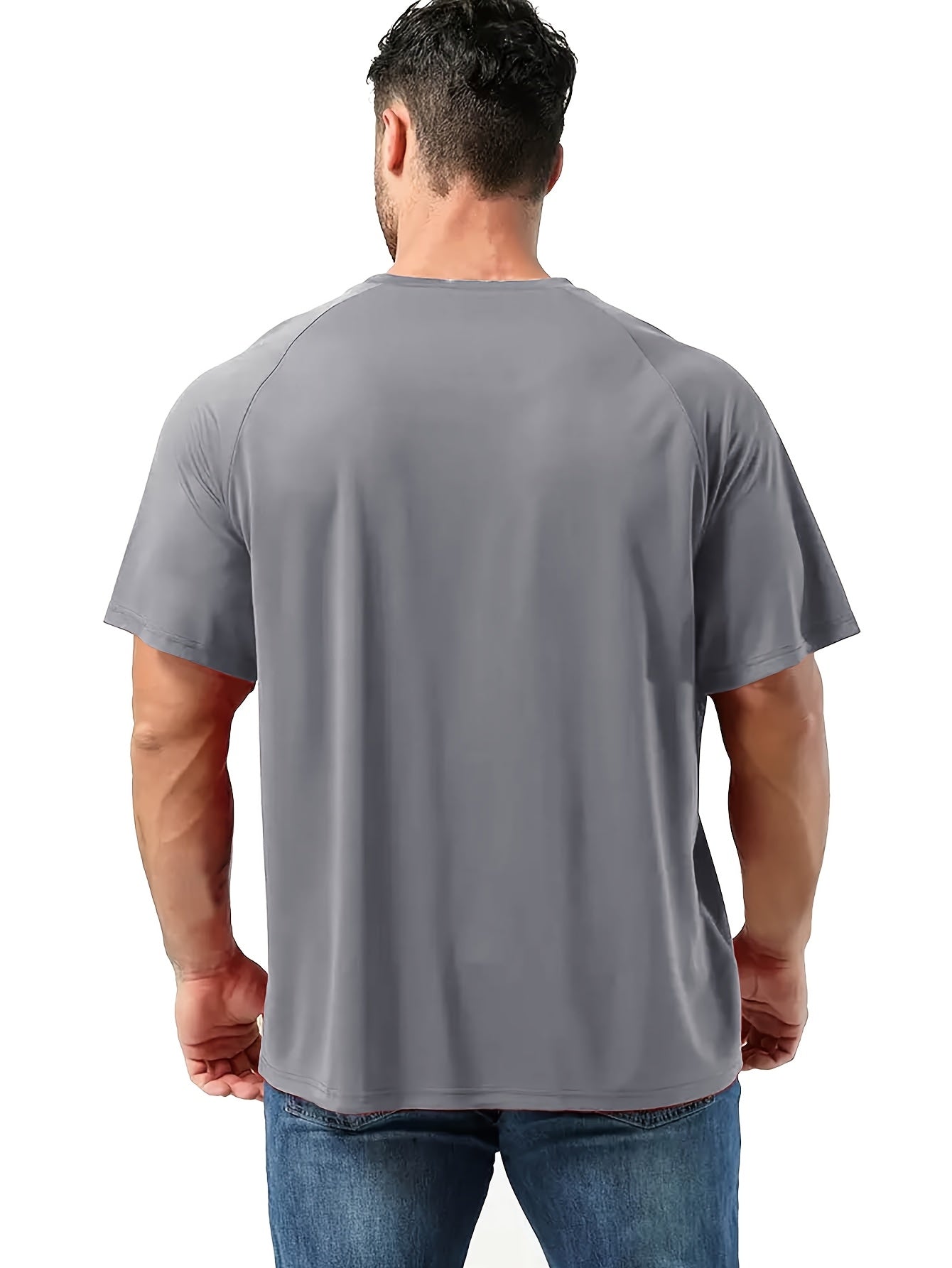 Men's Large Solid Polyester Short-Sleeve Sports T-Shirts Pack of 3 for Outdoor and Casual Wear