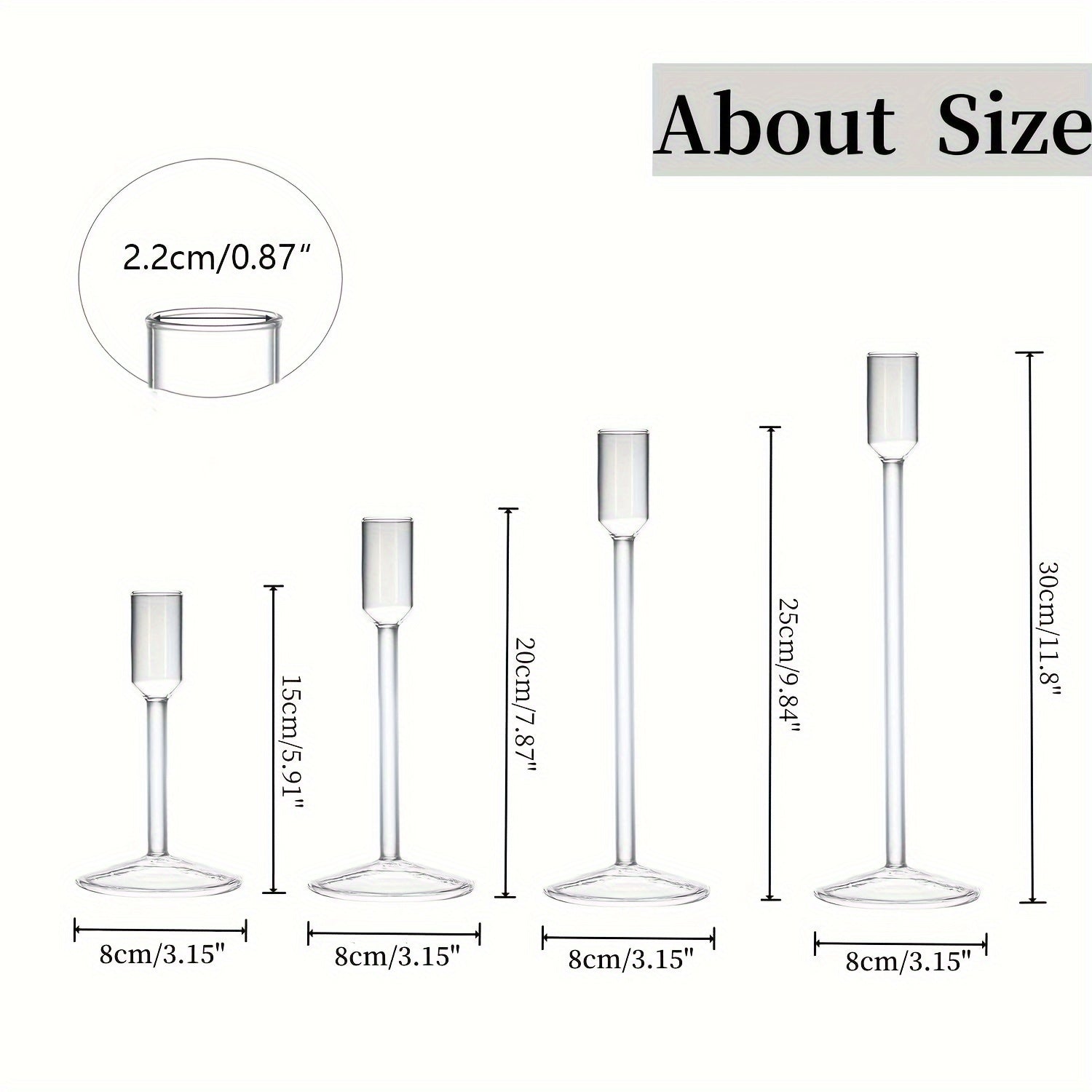 Glass Taper Candle Holders for Christmas Parties Weddings Table Centerpieces