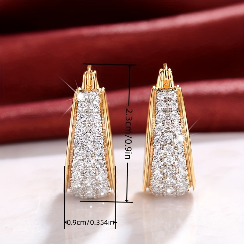 Vintage Elegant Style Mis Zirkoniya Bilan Qoplangan Katta Halqa Sirg'alar Ayollar Partiyalari Uchun