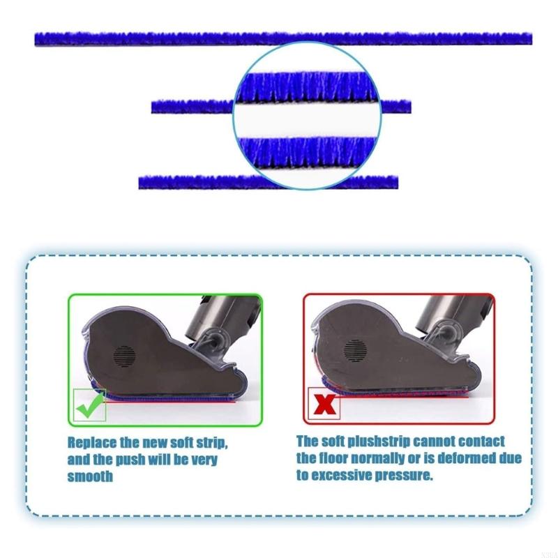 Set of 3 Soft Bristle Vacuum Cleaner Brush Attachments for Dyson V6 V7 V8 V10 V11