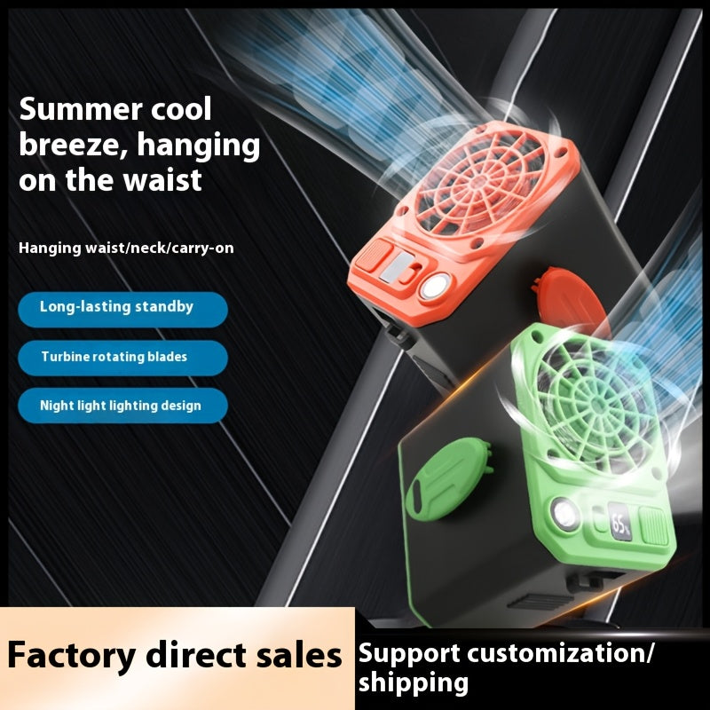 LED chiroq, quvvat banki va 3 tezlikli portativ shamol bilan qo'lsiz qayta zaryadlanadigan bel soati. Kamping, yurish va favqulodda vaziyatlar kabi tashqi faoliyatlar uchun ideal. Clip-on dizayni bilan