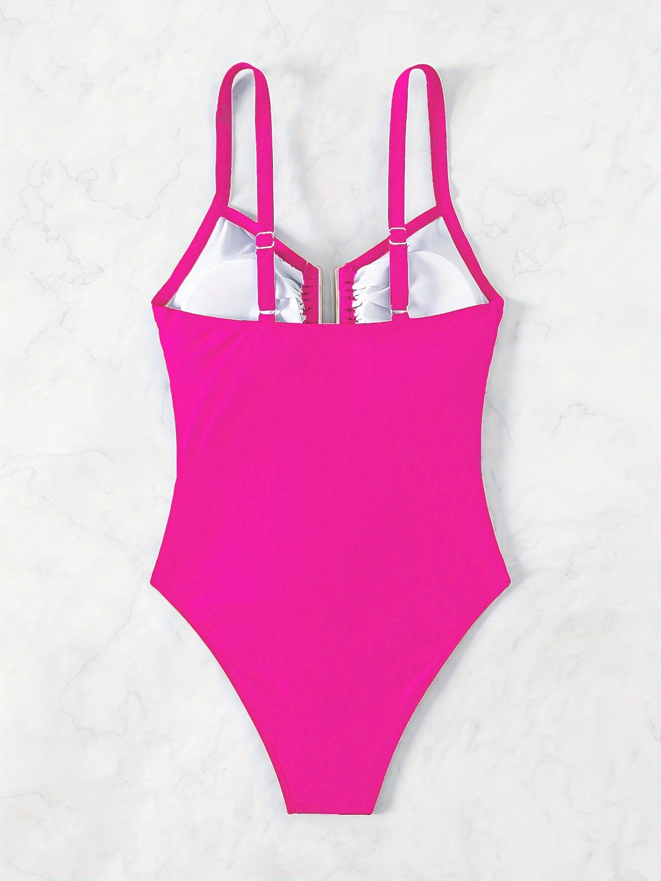 Women's Hollow Out Backless One-Piece Swimsuit Solid High Stretch Bathing Suit