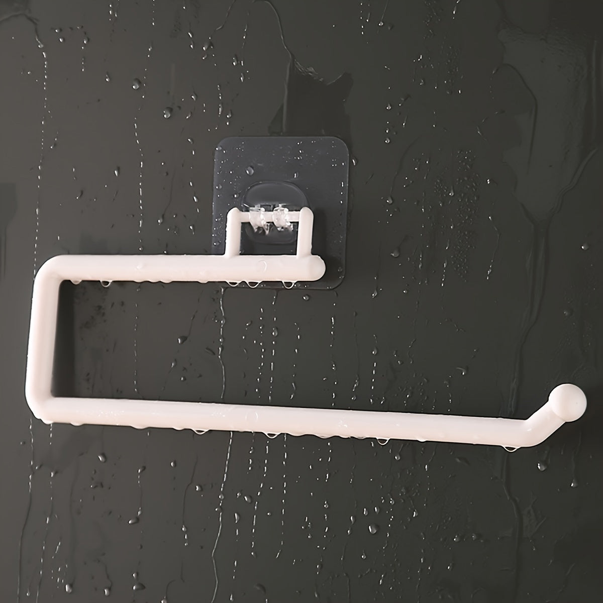 No-Drill Kitchen Bathroom Tissue Holder with Roll Paper Rack and Towel Hook