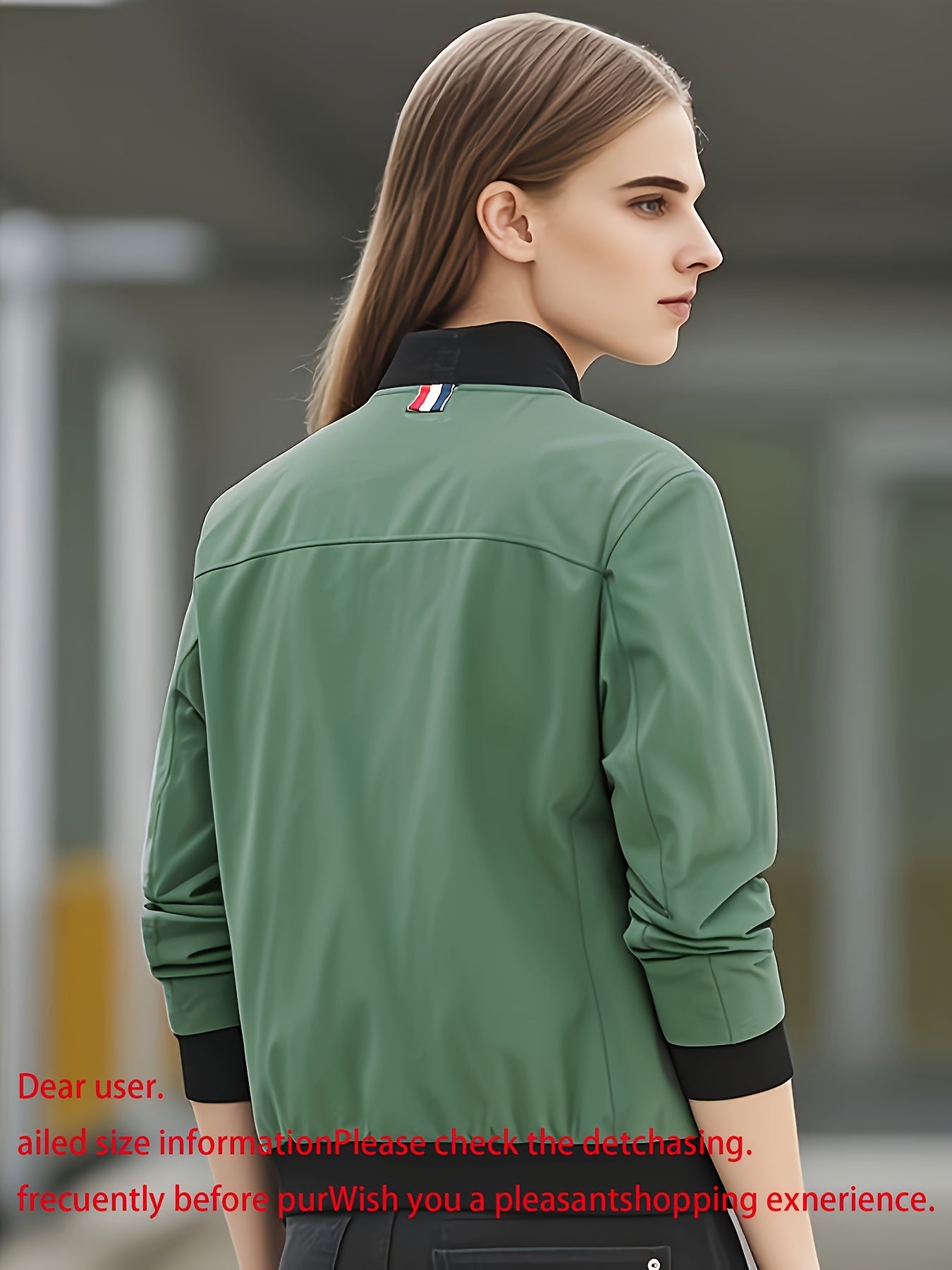 Women's Polyester Long Sleeve Jacket Green Casual Semi-Formal Coat