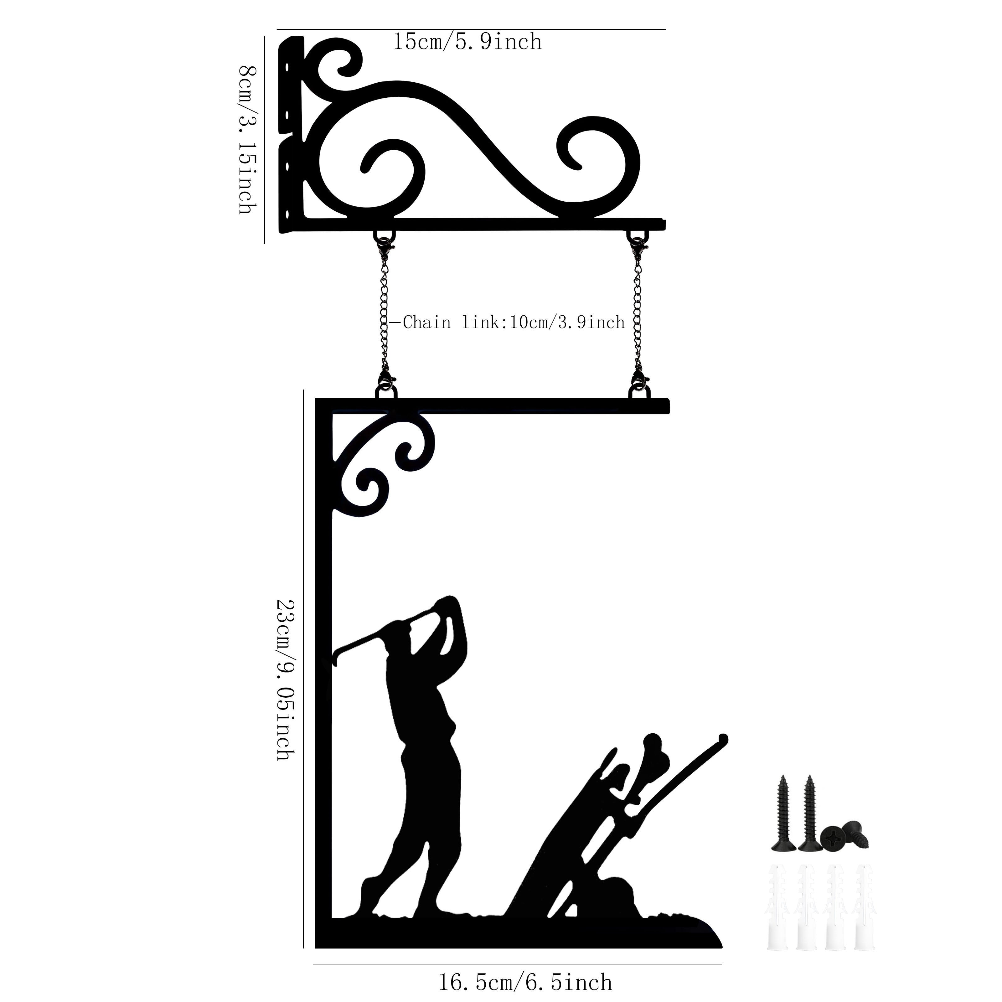 Metall Halloween Golf Maydoni Eshik Belgisi Ornament - Golf Ishqibozlari uchun Yashash Xonasi, Yotoqxona, Porch yoki Hovli Devorlarini Bezaklash uchun Yaratilgan Yaratilish.
