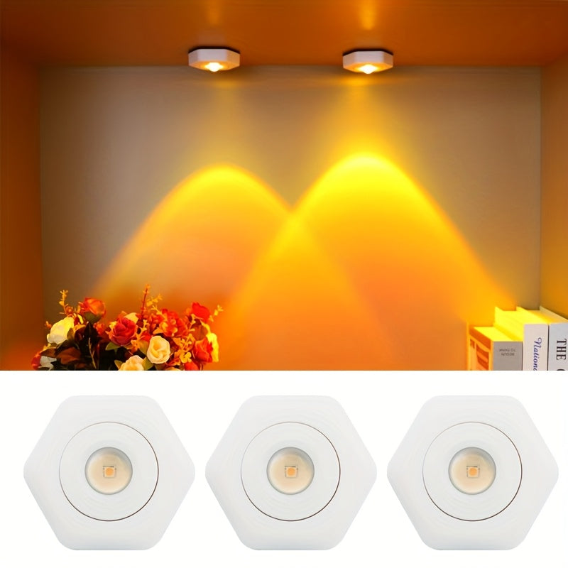 Lámpara de atardecer LED con diseño hexagonal, brillo de dos niveles, alimentada por batería para dormitorio, sala de estar, fotografía