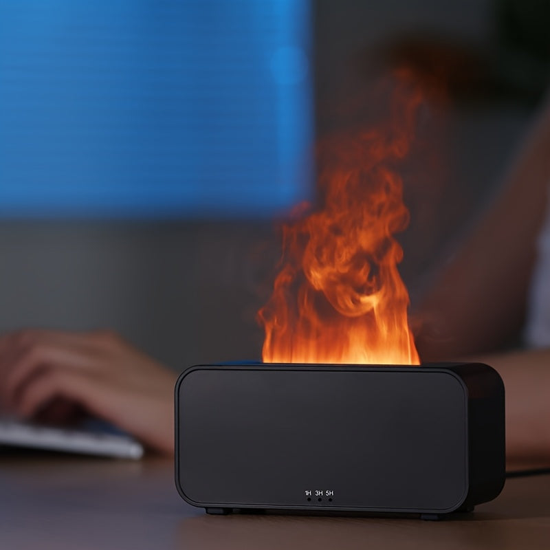 Aromatherapy Humidifier with Flame Effect USB Powered 7 Color Adjustable Cool Mist