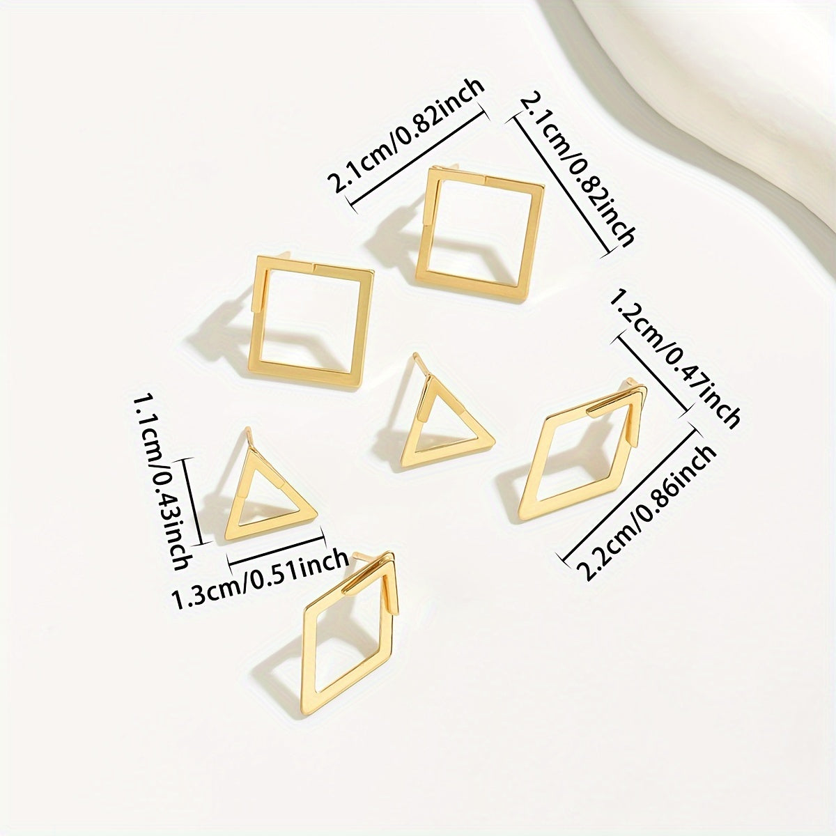 Women's Minimalist Iron Geometric Line Stud Earrings Two-Way Wearable Jewelry