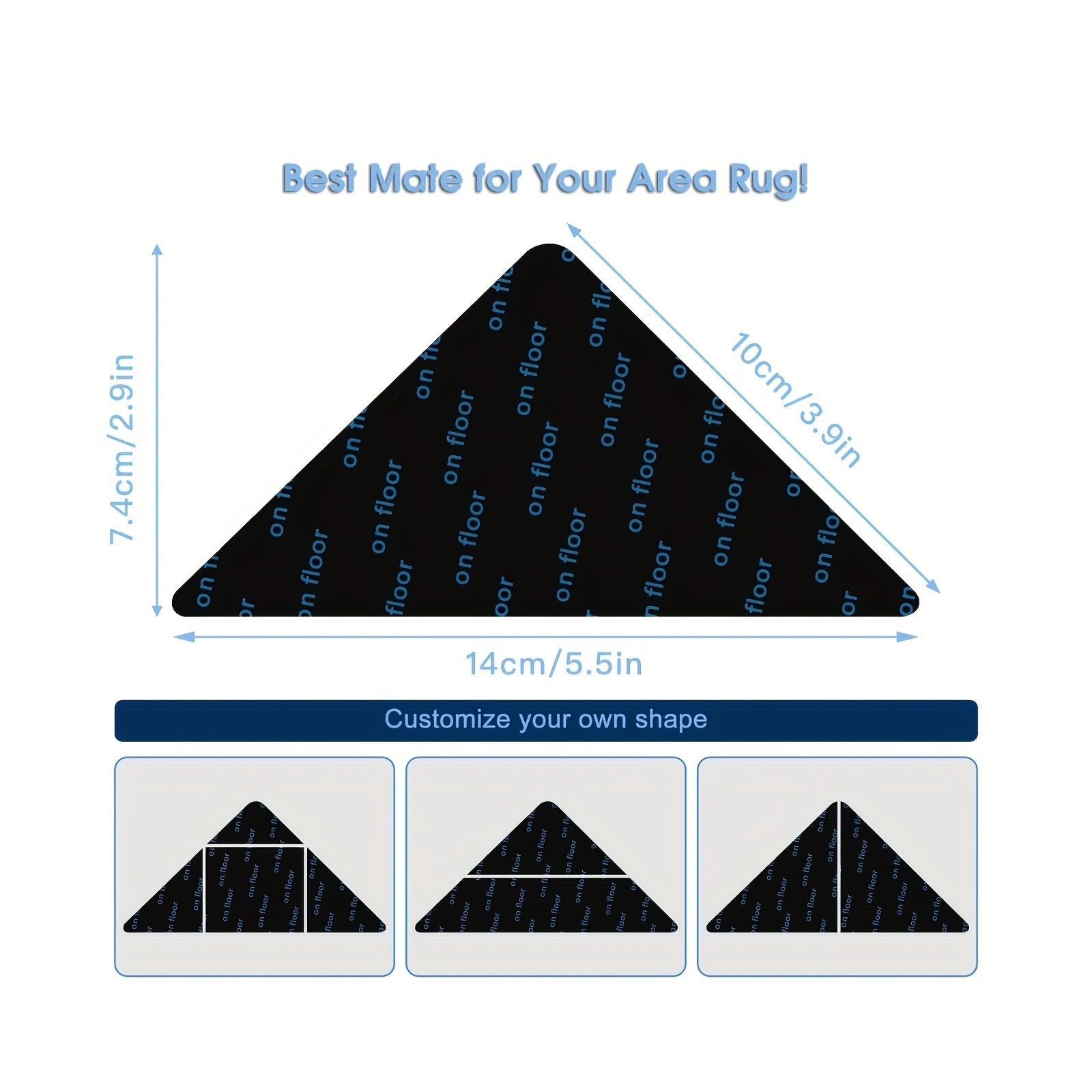 Non-Slip Rug Grippers Washable Reusable for Hardwood Tile Floors