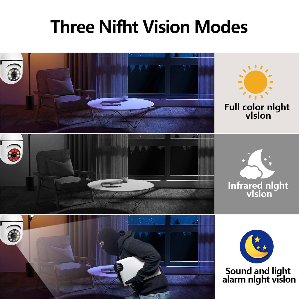 Wireless Outdoor Security Camera 1080P Wi-Fi Pan Tilt Night Vision Two-Way Audio Waterproof