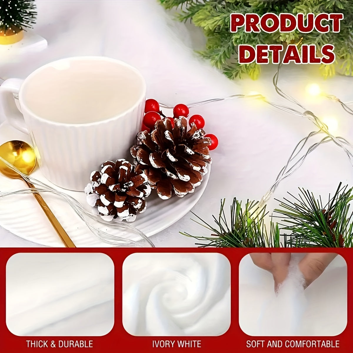 Artificial Snow Decor for Christmas and Holiday Decorations, Includes Snowballs and Backdrops