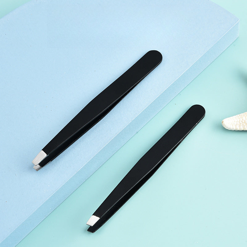 Women Stainless Steel Eyebrow Tweezers Non-Slip Tip Precision Makeup Tool