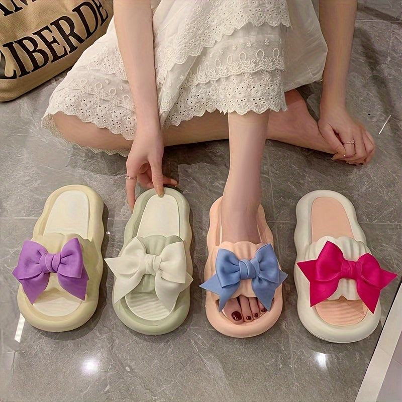 Color Slip-On Sandals with Thick Sole PVC Low Heel All-Season