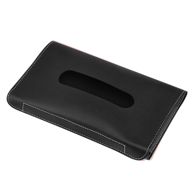 Car Interior PU Leather Tissue Box Holder Dark Blue Pink Black