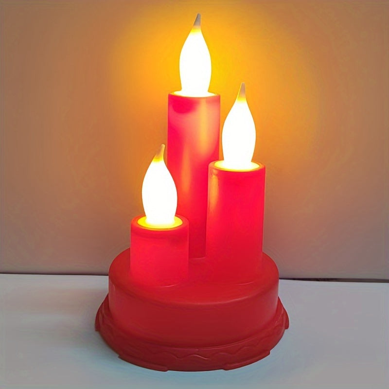 Juego de 3 velas electrónicas sin llama de color dorado para Halloween, fiestas de Navidad, bodas y decoración del hogar