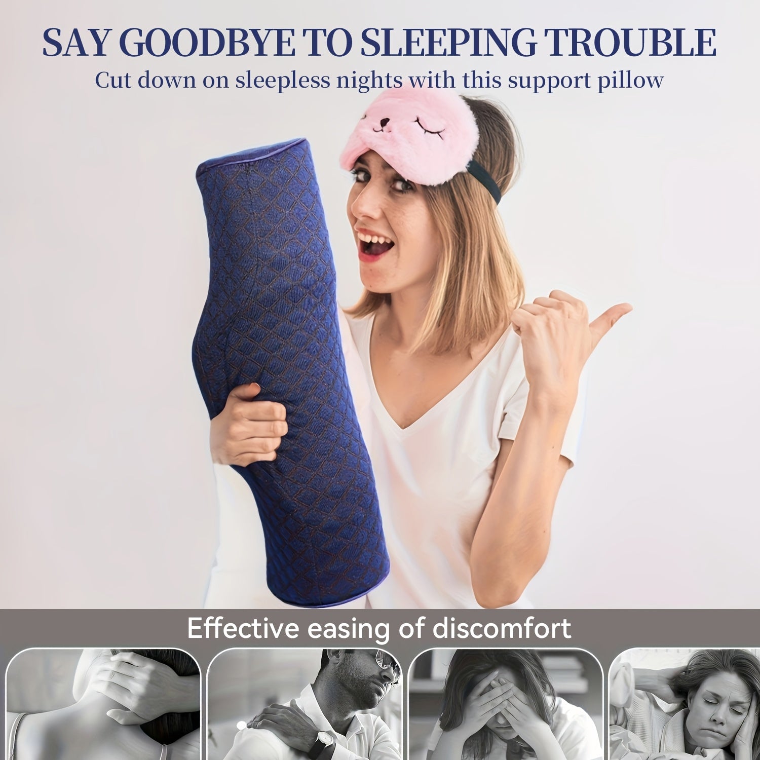 Memory Foam Cervical Neck Pillow for Sleeping Supportive for Stiff Neck Side Back Sleepers