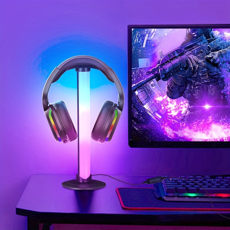 LED Headphone Stand Light with 7 Color Modes USB Charging Indoor Tabletop Gaming Accessory
