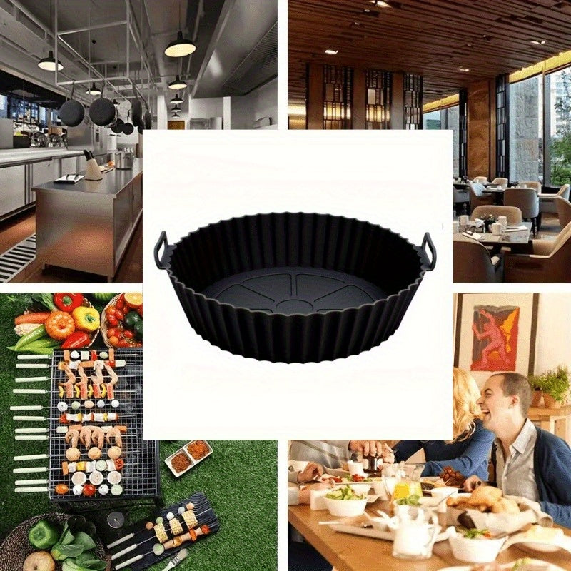 Silicone Air Fryer Mat Collapsible Reusable 8-Inch 3D Round Kitchen Baking Tool