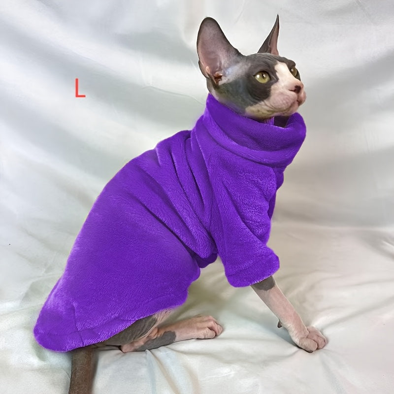 Soft Warm Sphynx Cat Turtleneck Pullover for Small and Extra Small Breeds