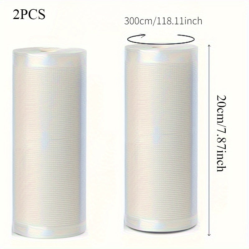 Havoni chiqaradigan sumkalar 20cm x 3m BPA-bezakli olmos naqshli oziq-ovqat uchun qayta ishlatiladigan 2 ta rulon