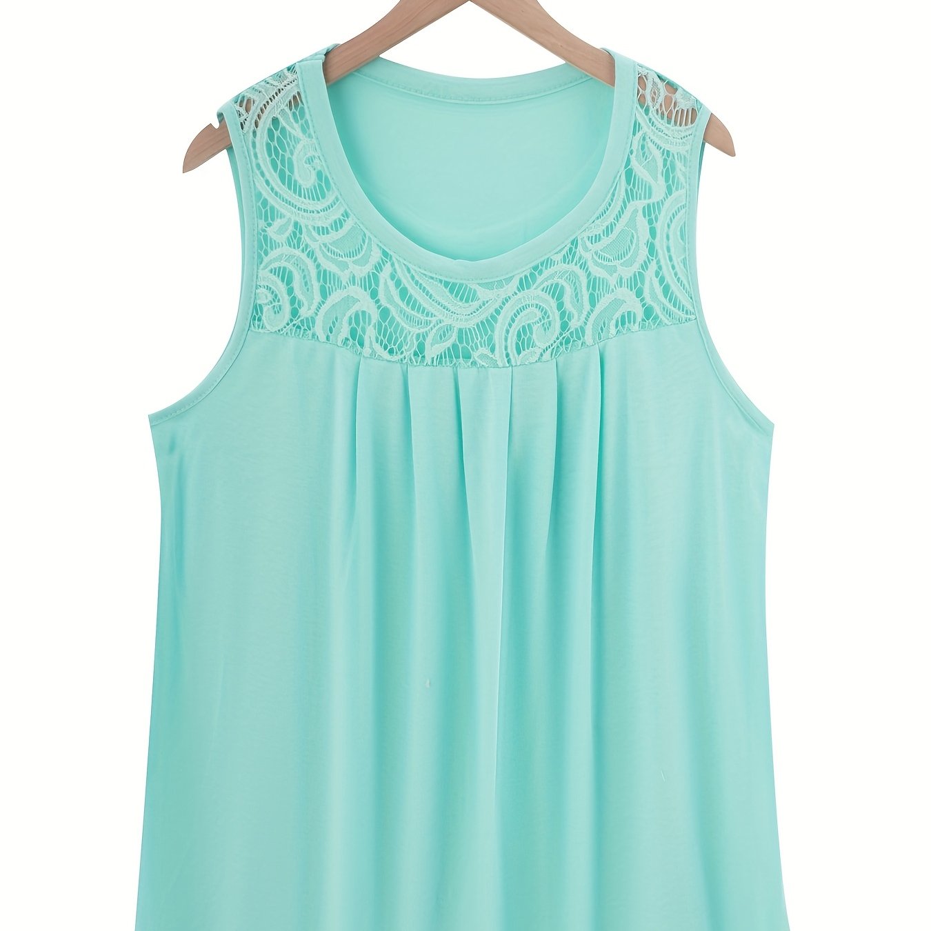 Plus Size Women’s Lace Tank Top, Sleeveless Summer Casual Clothing