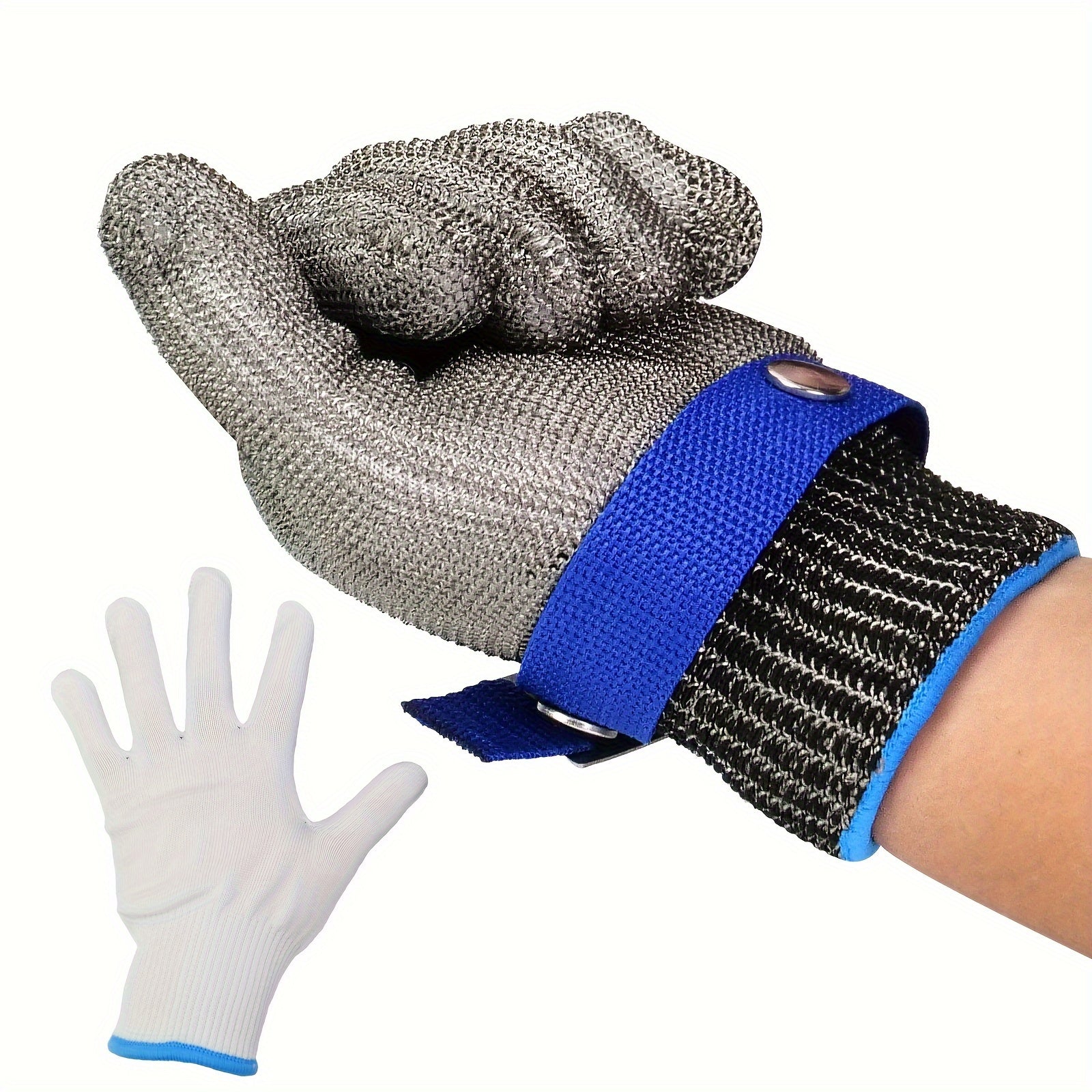Stainless Steel Mesh Cut-Resistant Kitchen Glove for Food Processing and Knife Sharpening