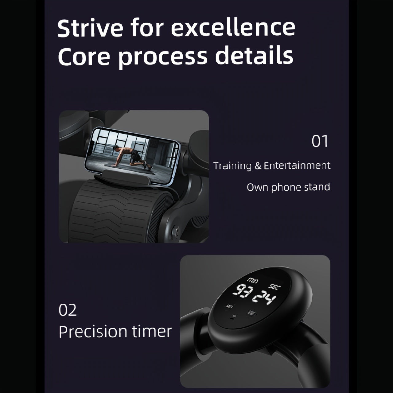 Автоматический ролик для пресса с возвратом для фитнеса, укрепления корпуса, с подсчетом и накладками на локти