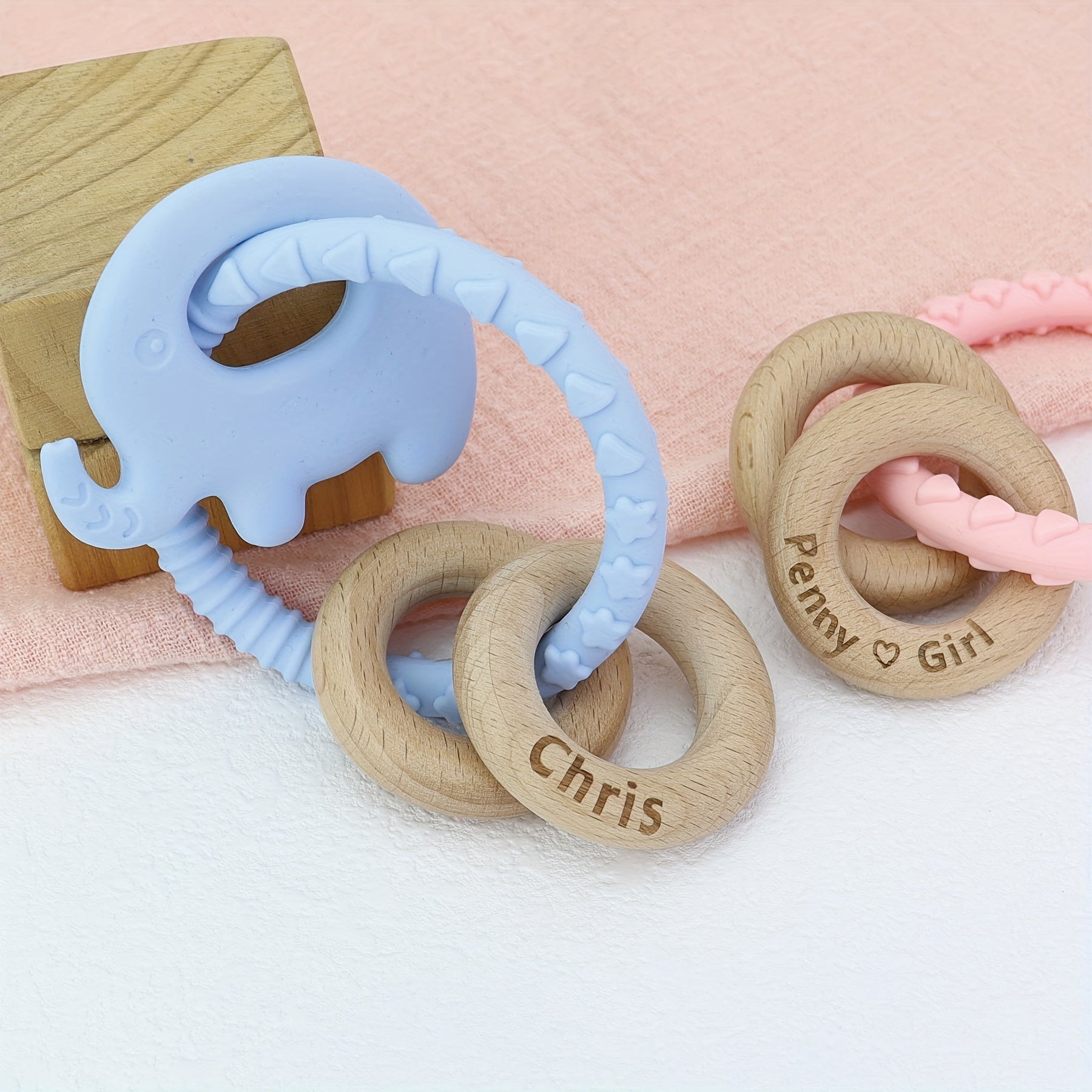 Personalized Baby Rattle Toy Animal for Kids Soft Handheld Gift