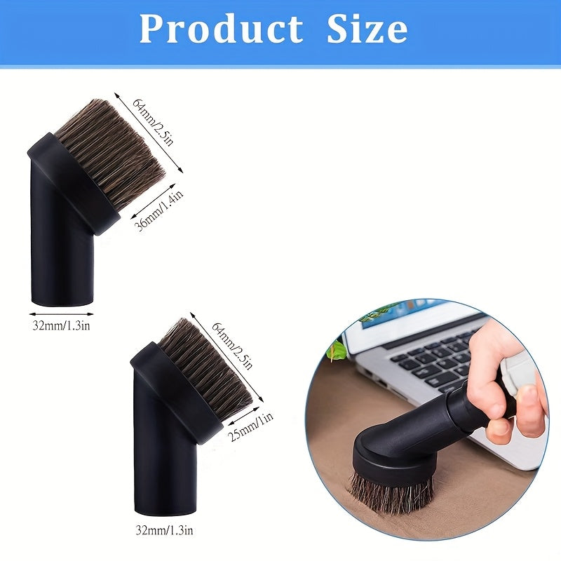 A61T-32mm Круглая щетка для пыли, черная лошадиная шерсть, 25 мм, без аккумулятора, не заряжена, для пылесоса.