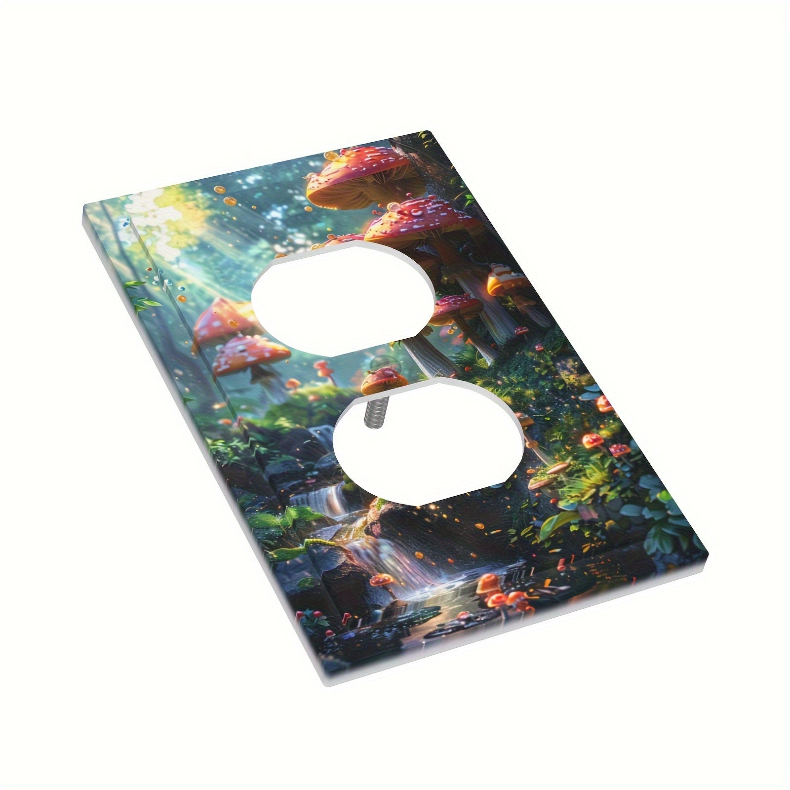 Decorative Switch Cover with Mushroom Forest Design for Bedroom Kitchen Home Decor