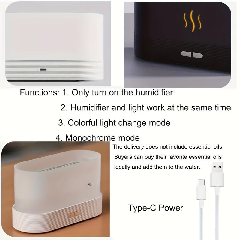 Ароматизатор с изменяющим цвет пламенем и увлажнителем, USB-устройство для распыления эфирных масел