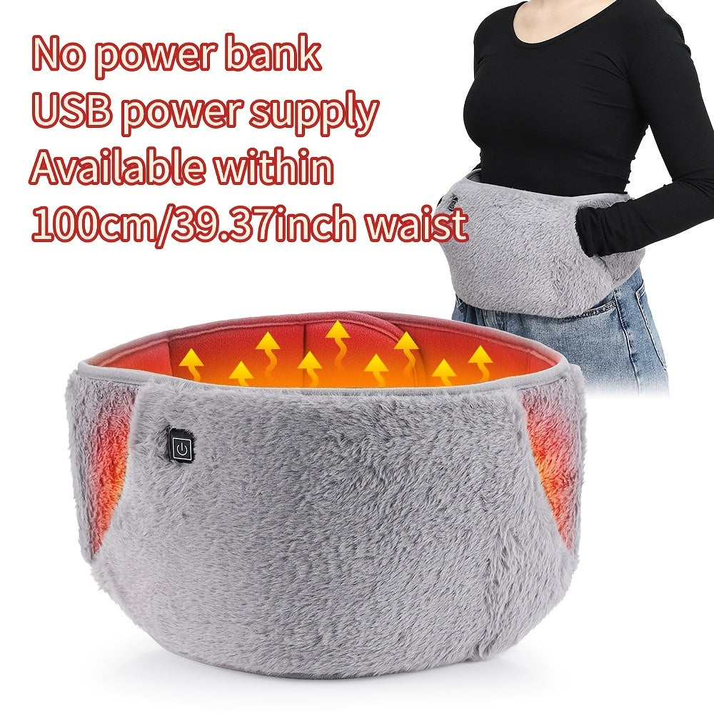 USB orqali zaryadlanadigan plush isitiladigan bel kamar, haroratni sozlash imkoniyati bilan - sovuq ob-havo uchun ideal, grafen qo'l isitgichi.