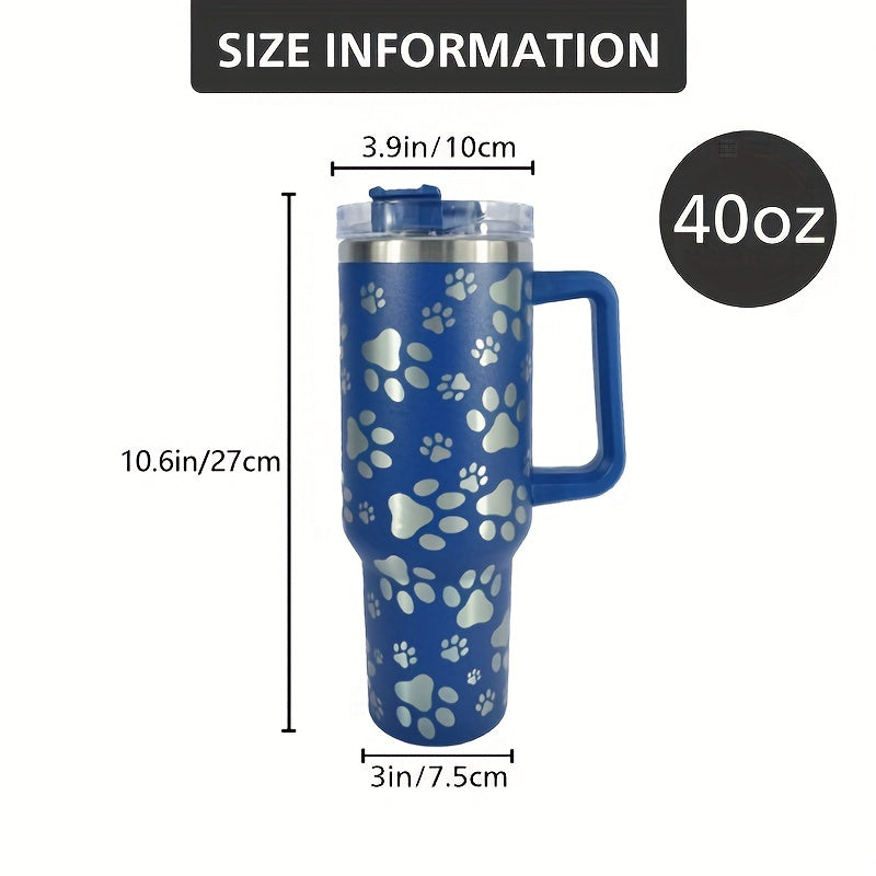 Taza de viaje de acero inoxidable aislado de 40 oz con doble pared y vacío, con tapa y asa para coche y uso diario