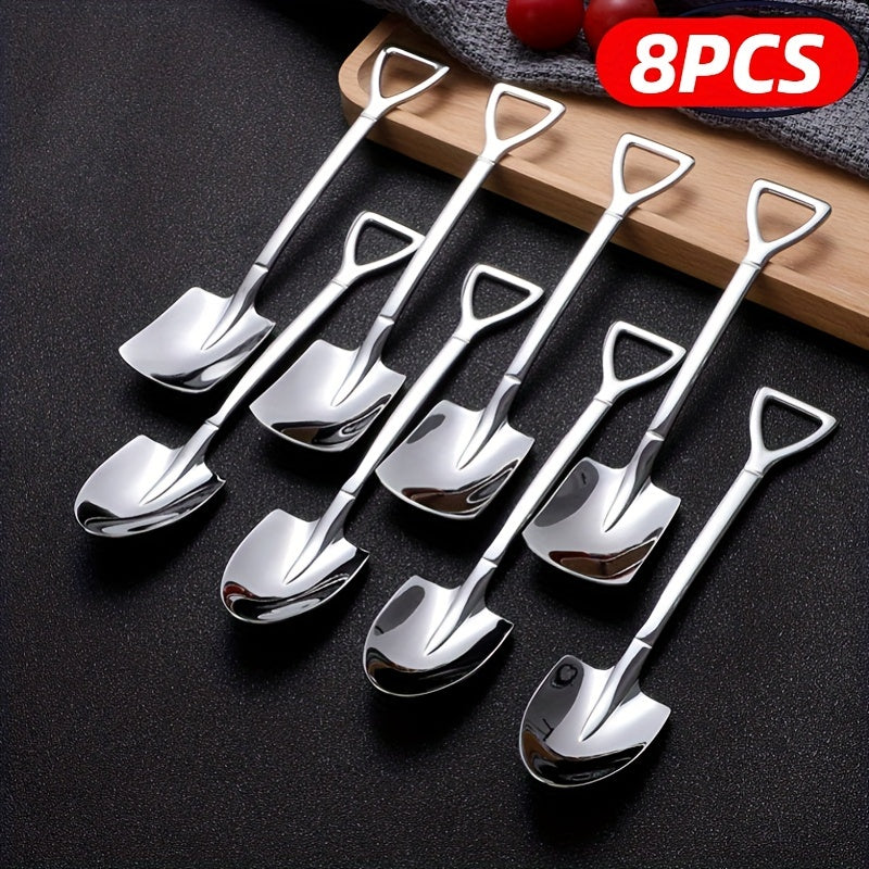Set of 4 or 8 Stainless Steel Coffee Scoops Shovel Shape for Tea Ice Cream Kitchen
