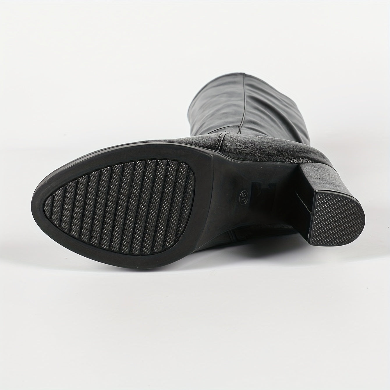 Women's Casual Minimalist Knee-High Boots with Thick Heels for Autumn Winter