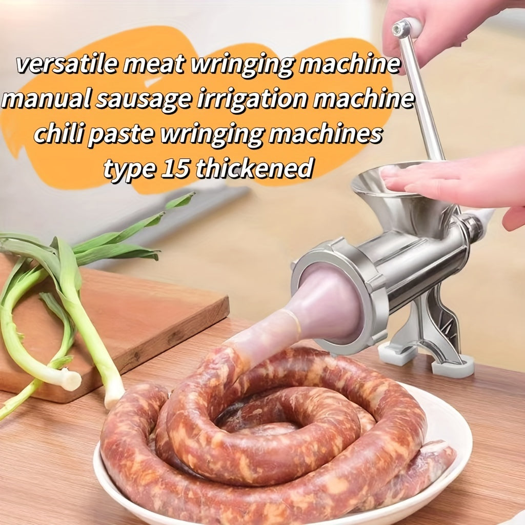 Aluminum Manual Sausage Stuffer and Meat Grinder Kit for Home Use