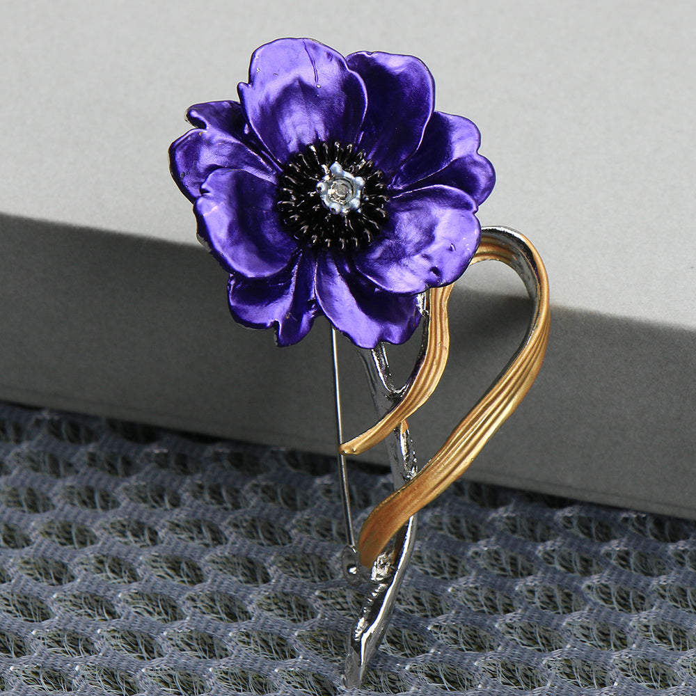 Dainty Enamel Flower Brooch Pin for Women Sunflower Wedding Party Corsage