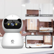 Wireless WiFi Smart Camera with Motion Detection Night Vision Two-Way Audio 355° Pan