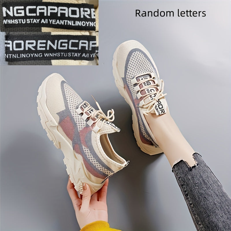 Women's Colorblock Knitted Sneakers Lightweight Breathable Walking Shoes