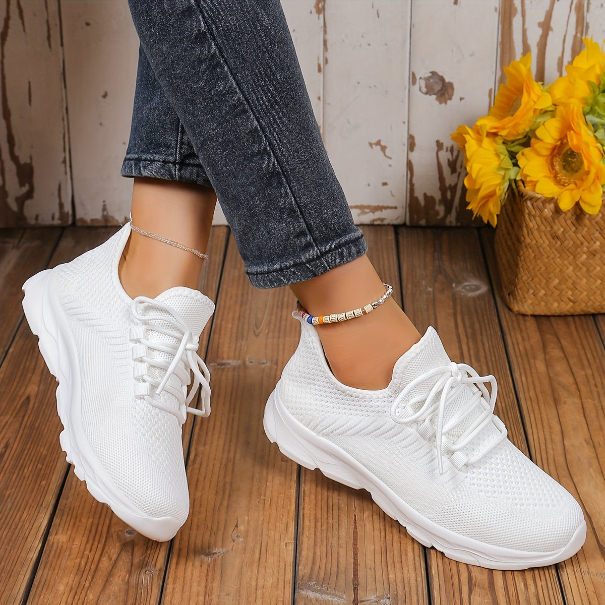 Women's Casual Sneakers Slip-On Breathable Low-Top Walking Shoes